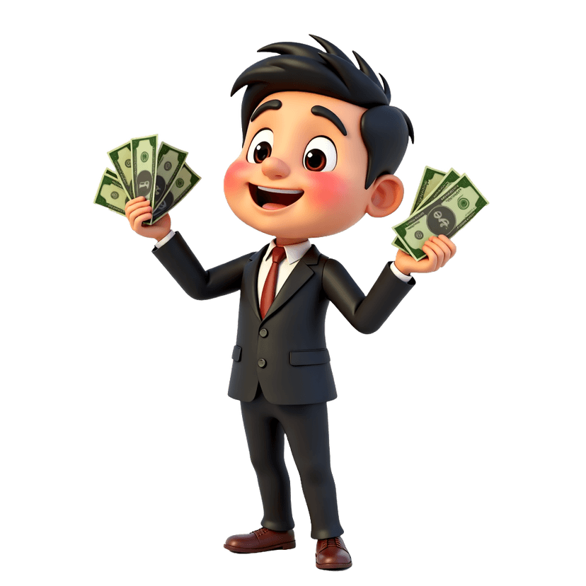 Cheerful business person celebrating affiliate earnings